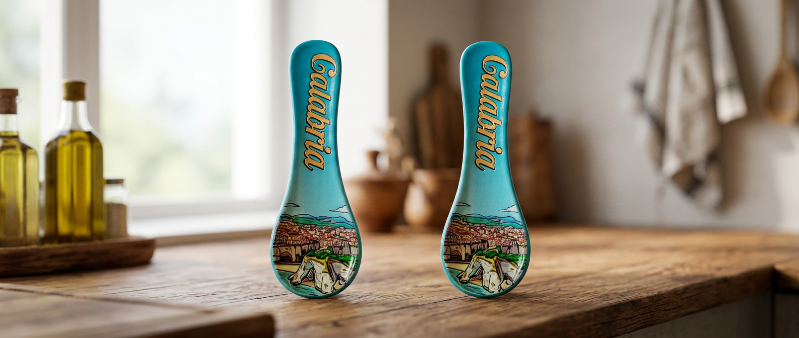 Porta mestolo in ceramica dipinta a mano Costa degli Dei — regalo di benvenuto